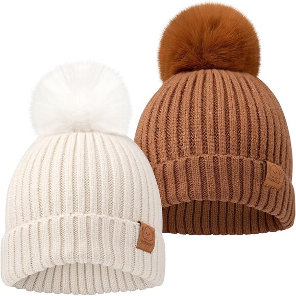 Other - KeaBabies 2-Pack Baby Hats RustToddler, Boys, Girls 6-36 Months (Rust, M)